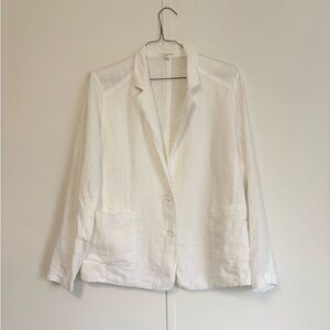 Eileen Fisher Casual White Linen Blazer Style Jacket 1X